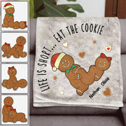 Life Is Short... Eat The Cookie Personalized Funny Blanket For Couple