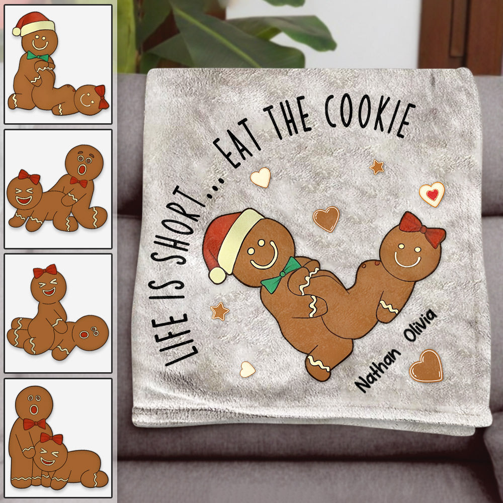 Life Is Short... Eat The Cookie Personalized Funny Blanket For Couple
