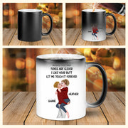 Roses Are Red I Like Your Butt - Personalized Color Changing Mugs For Couple