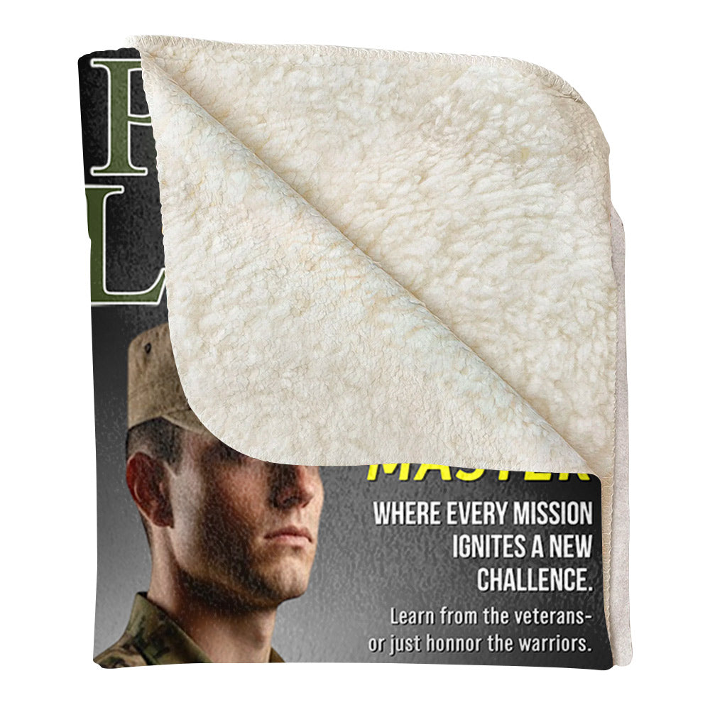 Personalized Army Gifts Soldier Custom Magazine Cover Blanket, Army Retirement Gift for Navy Marine Air Force