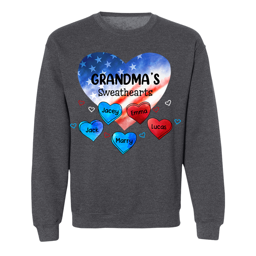 Custom Mom Grandma Sweat Heart 4th of July Shirt