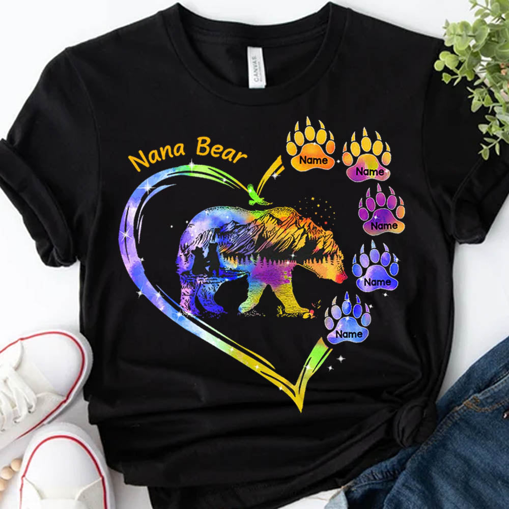 Personalized Grandma Bear T-Shirt, Nickname & Grandkid's Names Can Be Changed