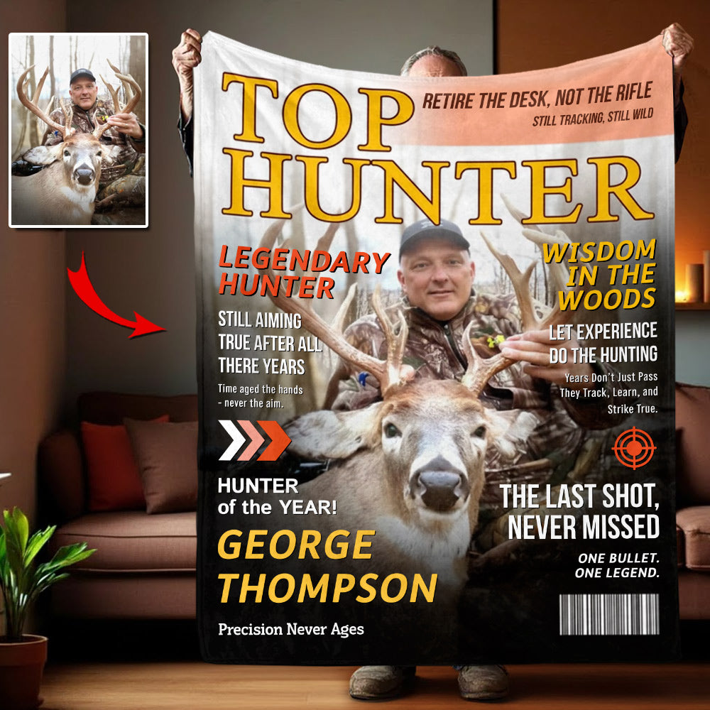 Personalized Retirement Hunting Magazine Blanket-Gifts for Retired Hunters
