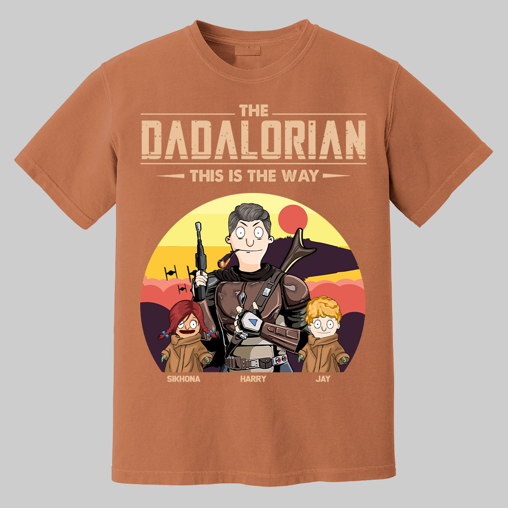 The Dadalorian This Is The Way - Tatooine Background With Kids Personalized Shirt Pt99