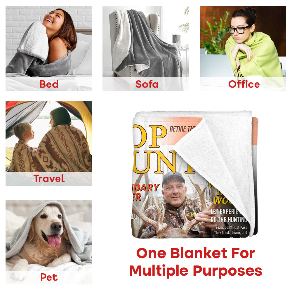 Personalized Retirement Hunting Magazine Blanket-Gifts for Retired Hunters