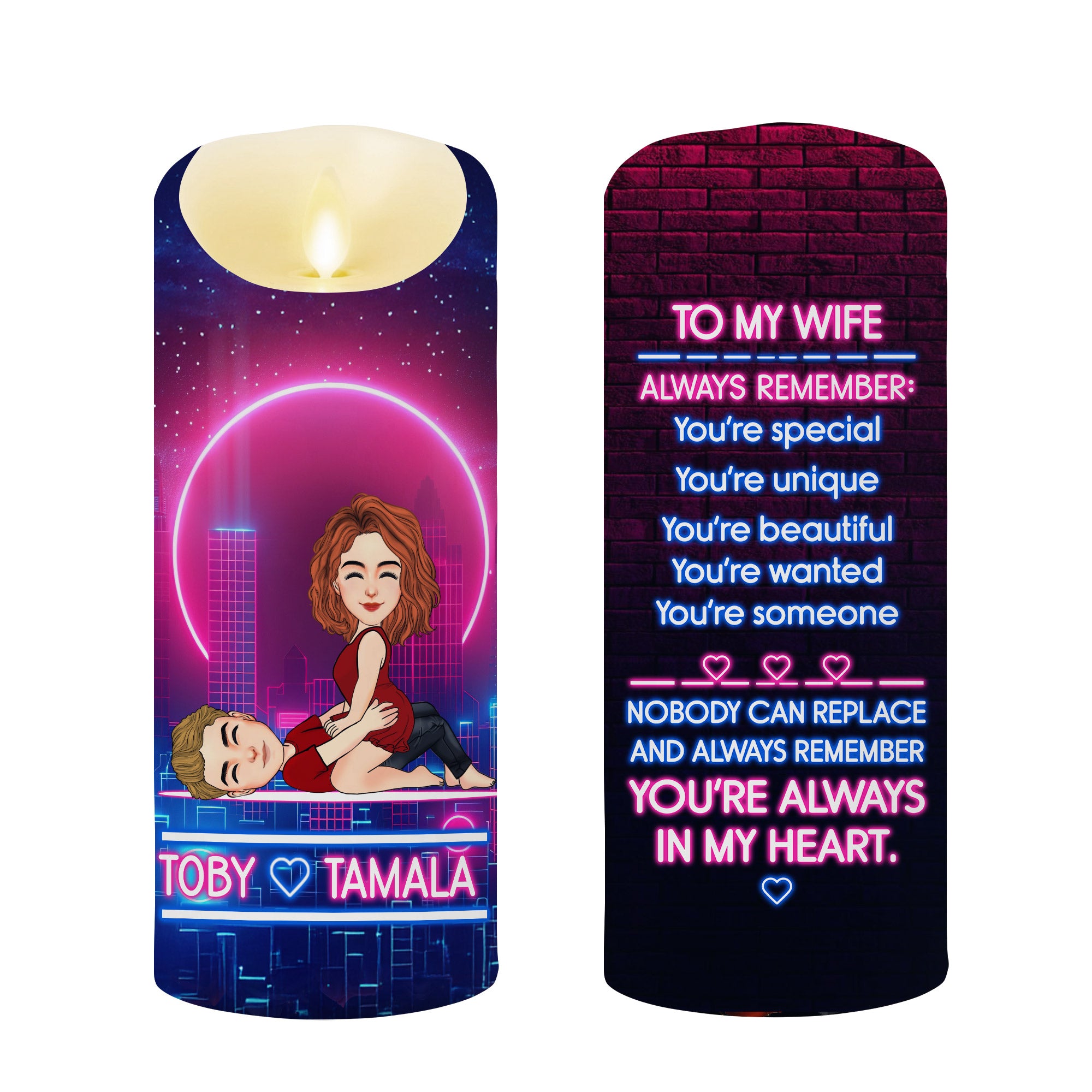 To My Wife Always Remember - Personalized LED Candle Anniversary Gift For Couples Li29