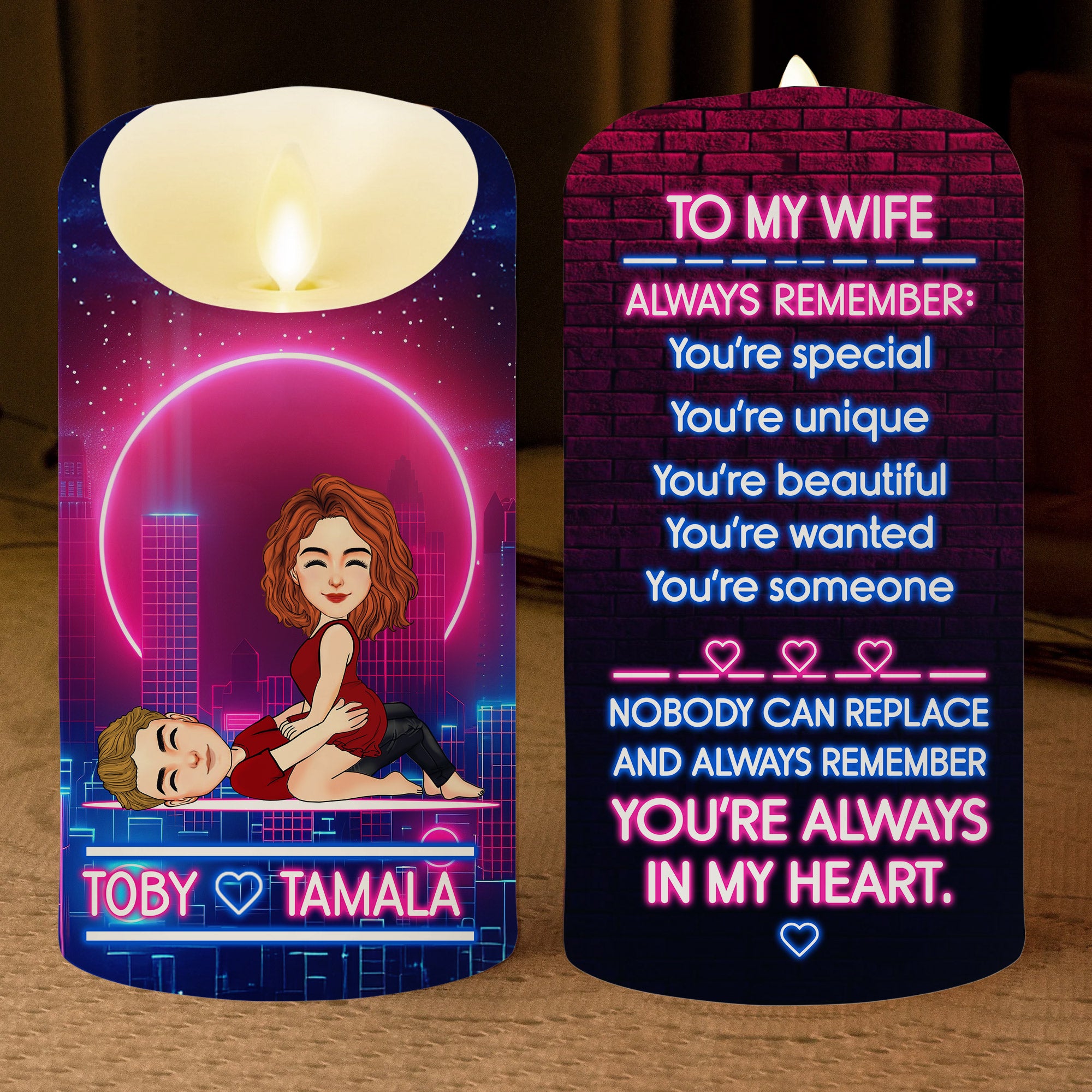 To My Wife Always Remember - Personalized LED Candle Anniversary Gift For Couples Li29