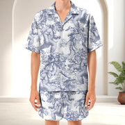Bigfoot Alien Dragon Dinosaur Wolf Toile De Jouy - Personalized Short-Sleeved Silk Shirt Hv01