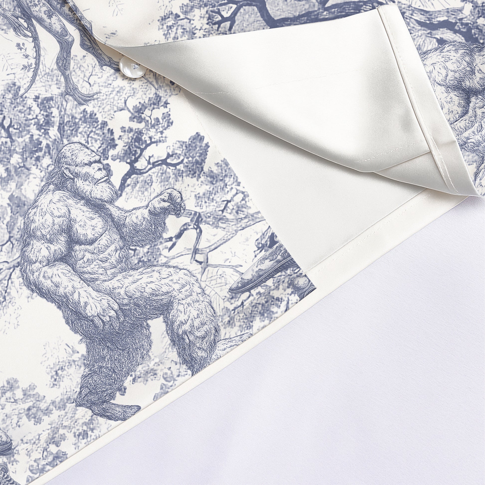 Bigfoot Alien Dragon Dinosaur Wolf Toile De Jouy - Personalized Short-Sleeved Silk Shirt Hv01