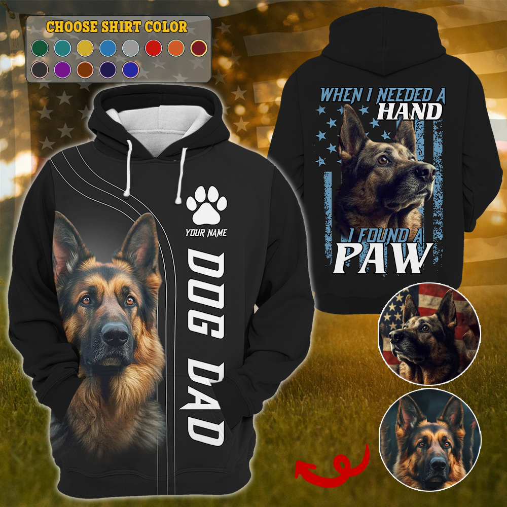 When I Needed A Hand I Found A Paw, Custom Photo Dog Shirt, Gift For Dog Lover T1807