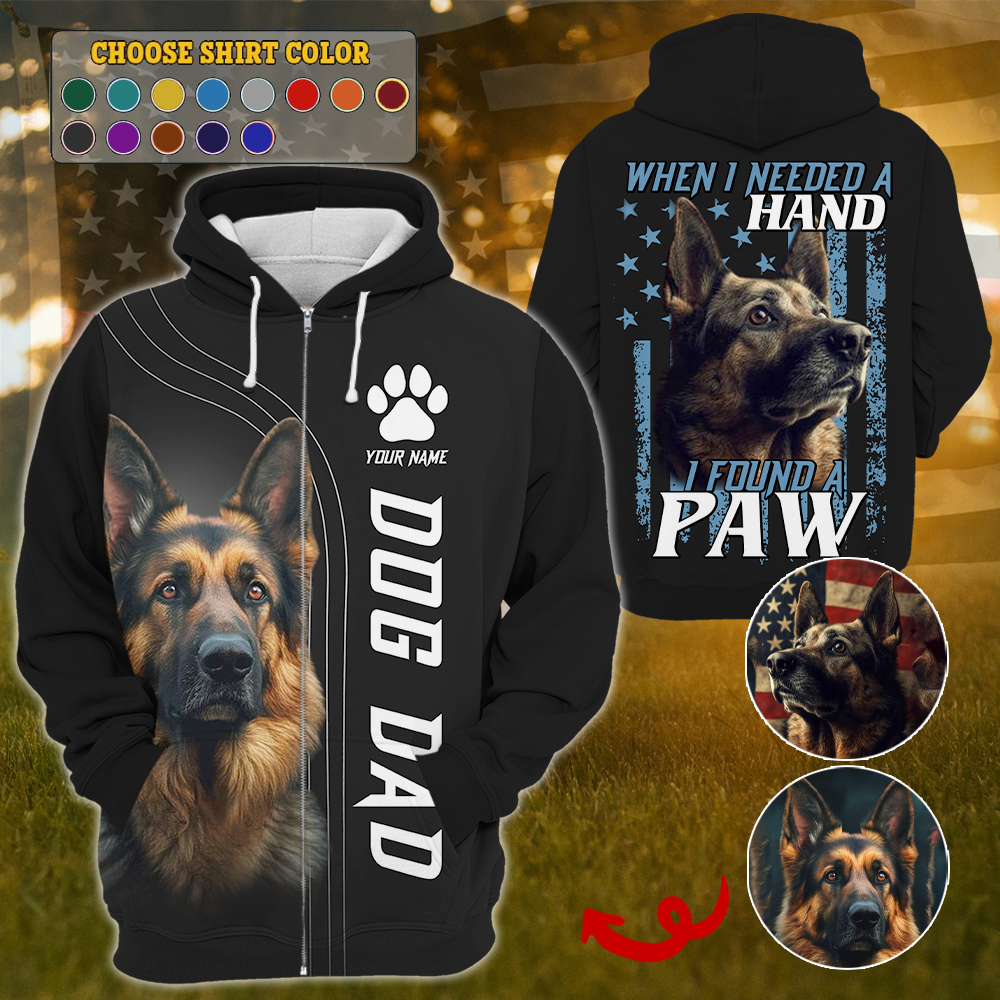 When I Needed A Hand I Found A Paw, Custom Photo Dog Shirt, Gift For Dog Lover T1807