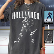 Custom Photo Ice Hockey Vintage Shirt, Hockey Tee Hv01