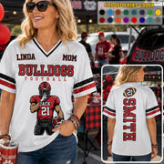 Personalized American Football Mom Jersey- Football GameDay Custom Shirt For Mom, Dad Na02 T24