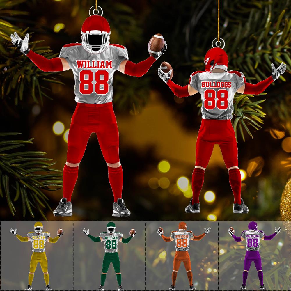 American Football Player Ornament Gift For Football Lovers - Custom Gift For Football Player Nh00