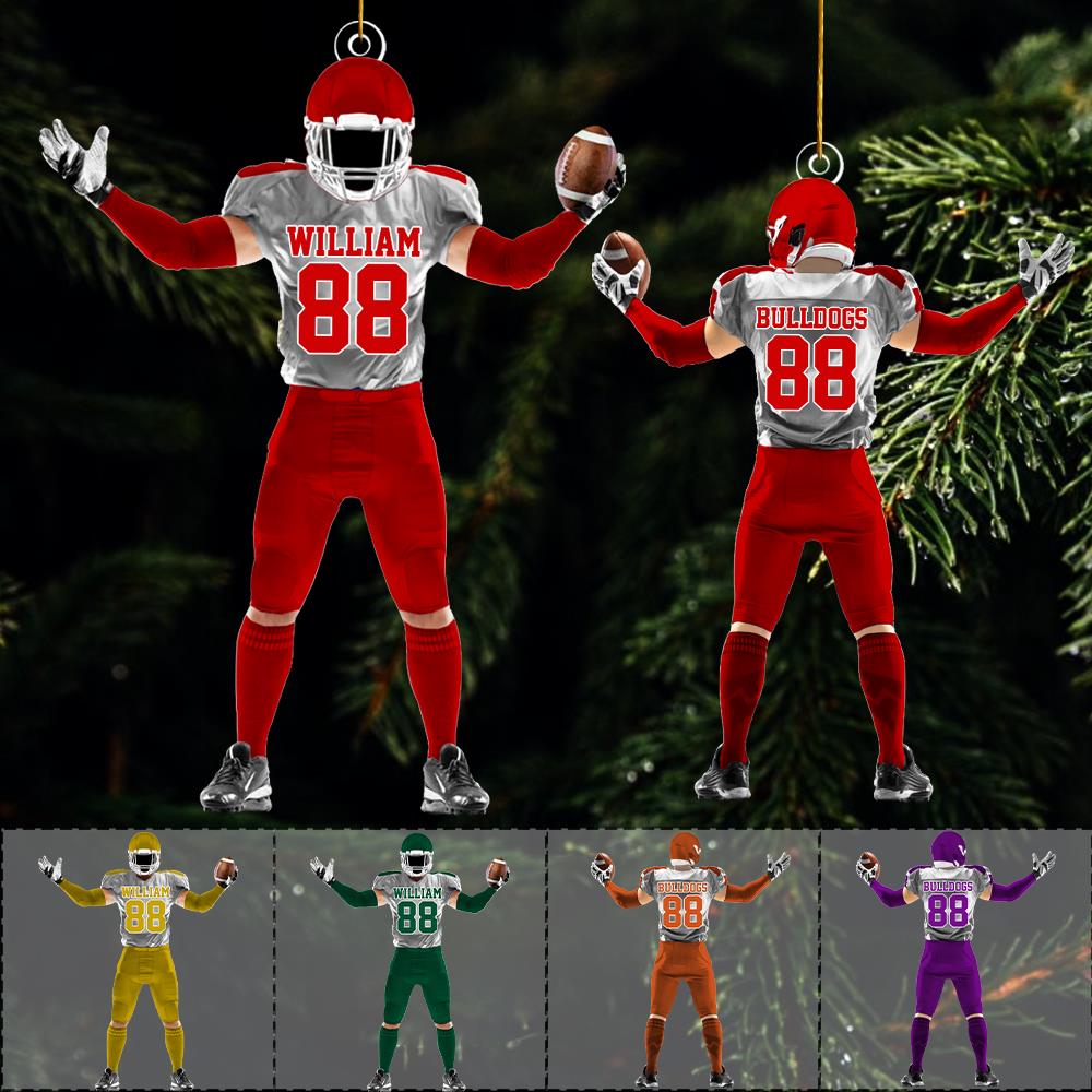 American Football Player Ornament Gift For Football Lovers - Custom Gift For Football Player Nh00