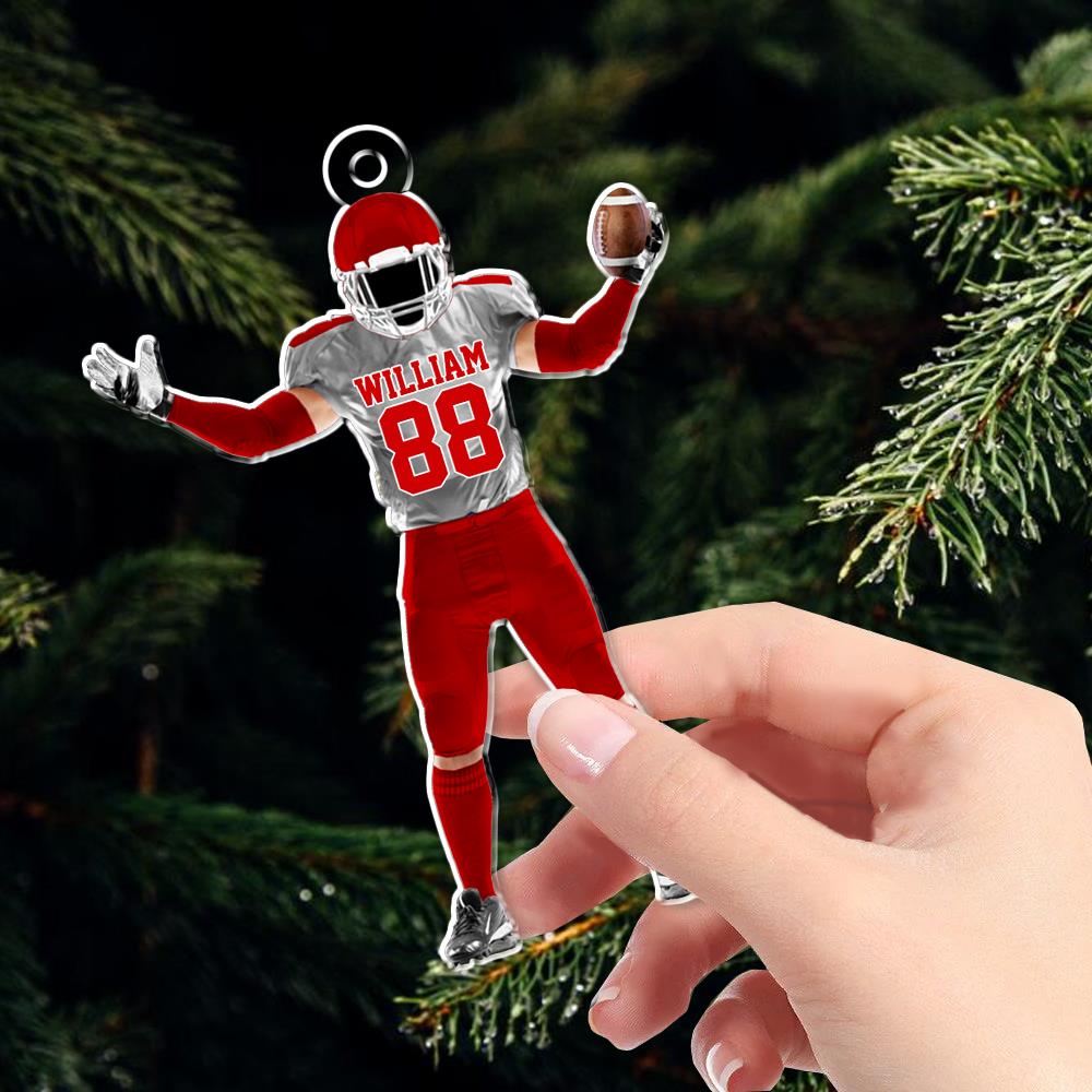 American Football Player Ornament Gift For Football Lovers - Custom Gift For Football Player Nh00