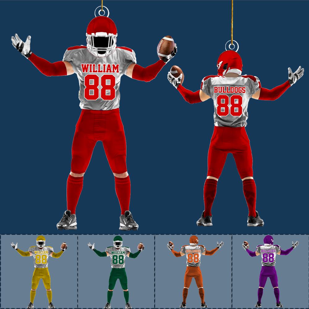 American Football Player Ornament Gift For Football Lovers - Custom Gift For Football Player Nh00