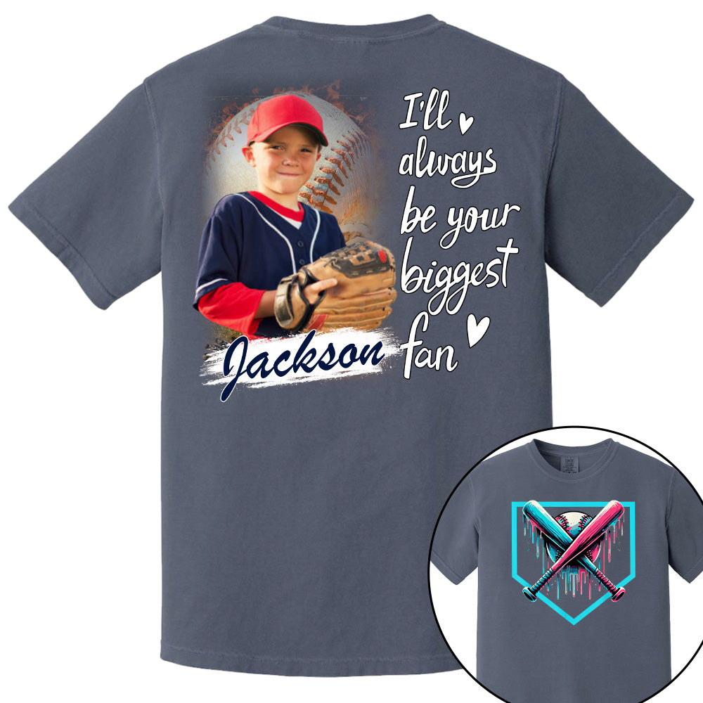 I Will Always Be Your Biggest Fan - Personalized Baseball Ice Cream Drip Shirt Gift For Baseball Lovers Custom Photo Baseball Players Pt99