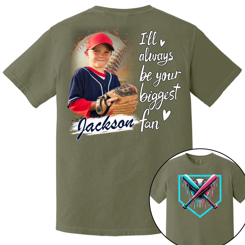 I Will Always Be Your Biggest Fan - Personalized Baseball Ice Cream Drip Shirt Gift For Baseball Lovers Custom Photo Baseball Players Pt99