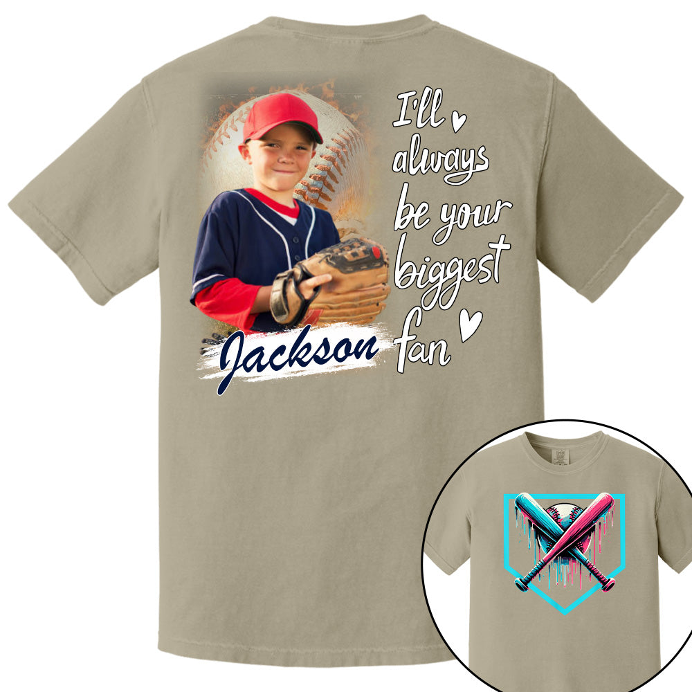 I Will Always Be Your Biggest Fan - Personalized Baseball Ice Cream Drip Shirt Gift For Baseball Lovers Custom Photo Baseball Players Pt99