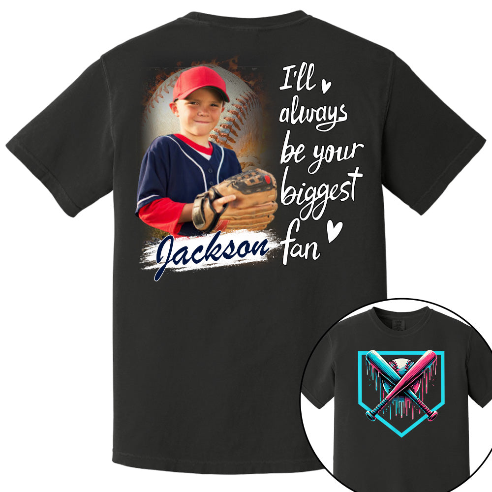 I Will Always Be Your Biggest Fan - Personalized Baseball Ice Cream Drip Shirt Gift For Baseball Lovers Custom Photo Baseball Players Pt99