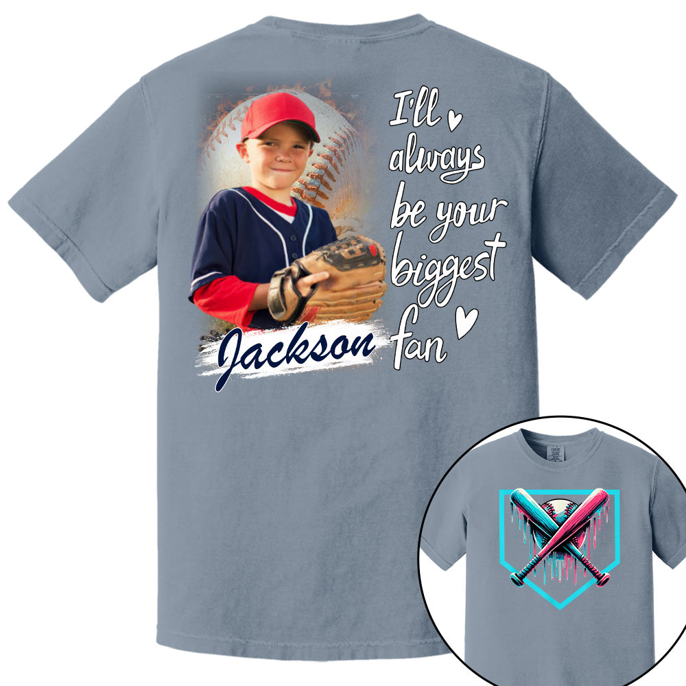 I Will Always Be Your Biggest Fan - Personalized Baseball Ice Cream Drip Shirt Gift For Baseball Lovers Custom Photo Baseball Players Pt99