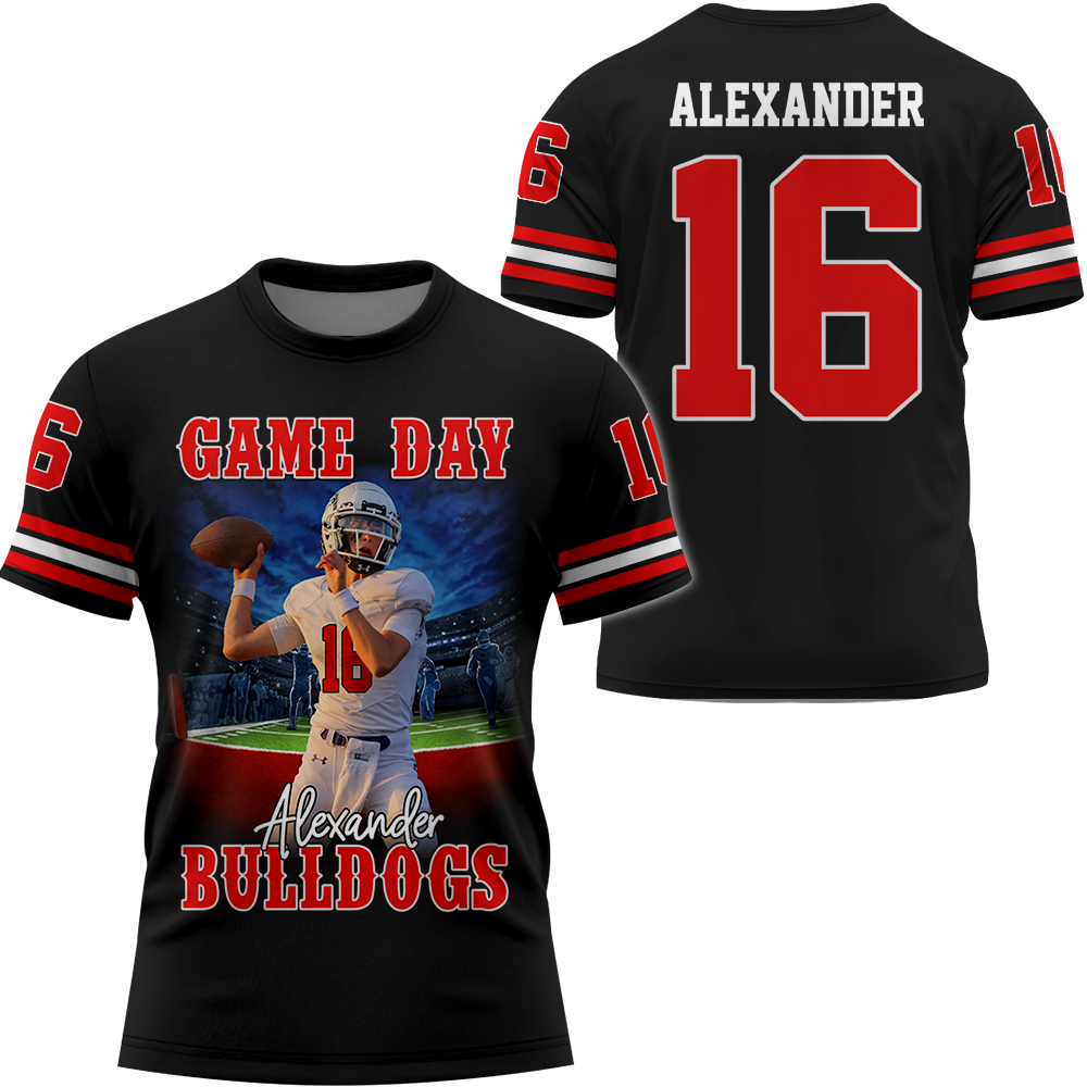 Custom Photo Football Game Day Personalized Shirt Custom Team Name All Over Print Shirt K1702