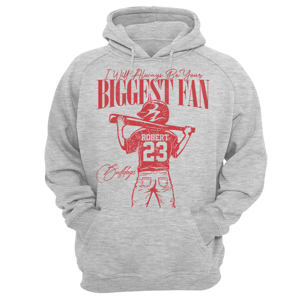 I'll Always Be Your Biggest Fan - Personalized Mascot, Name & Number Baseball Player A2110