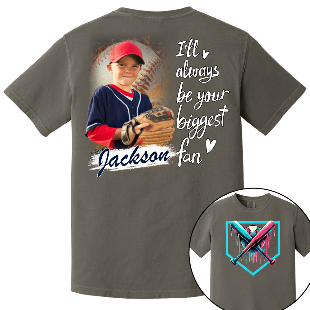 I Will Always Be Your Biggest Fan - Personalized Baseball Ice Cream Drip Shirt Gift For Baseball Lovers Custom Photo Baseball Players Pt99