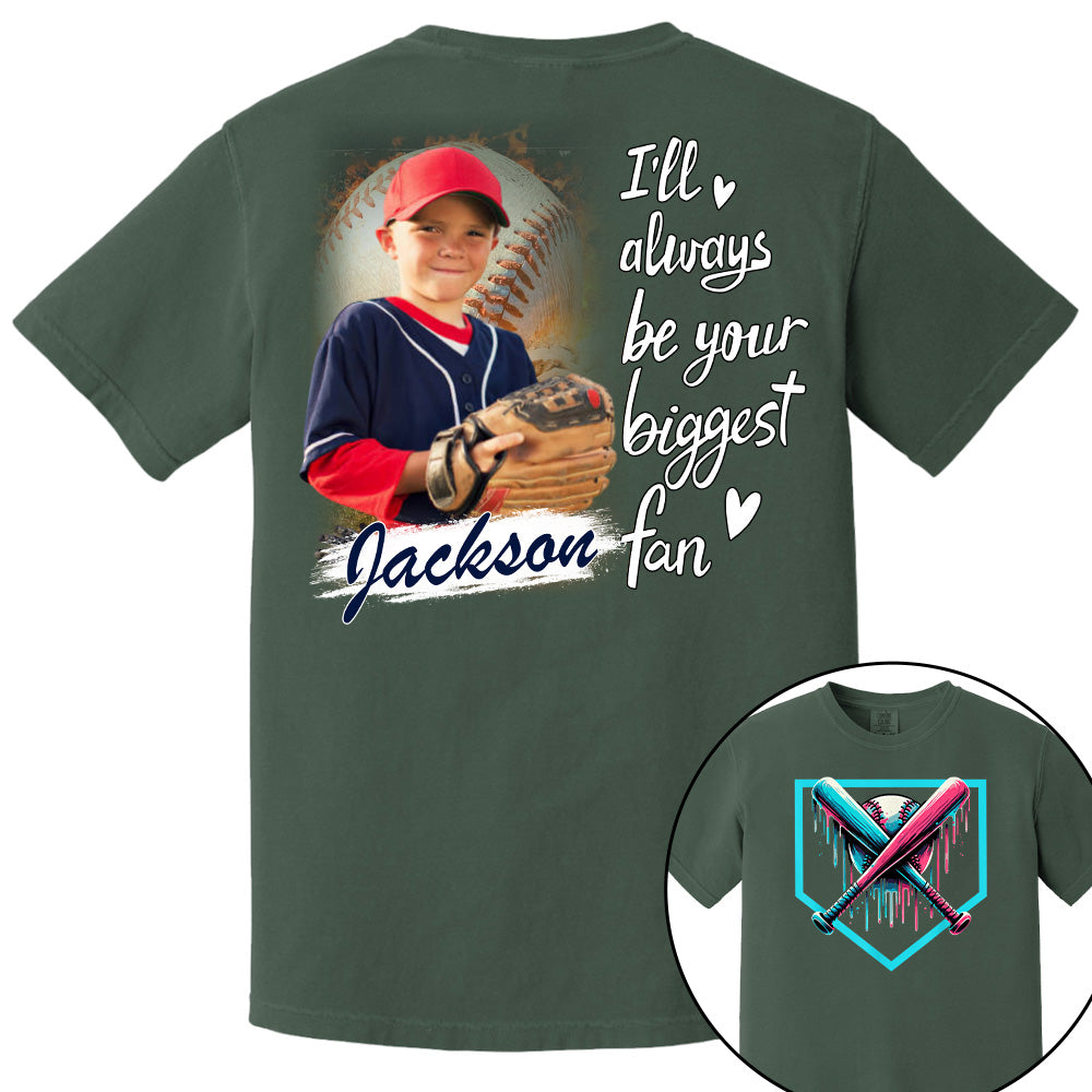 I Will Always Be Your Biggest Fan - Personalized Baseball Ice Cream Drip Shirt Gift For Baseball Lovers Custom Photo Baseball Players Pt99