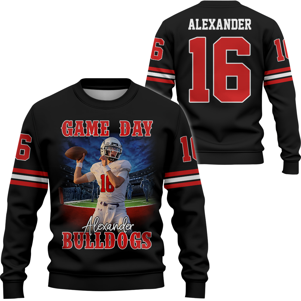 Custom Photo Football Game Day Personalized Shirt Custom Team Name All Over Print Shirt K1702