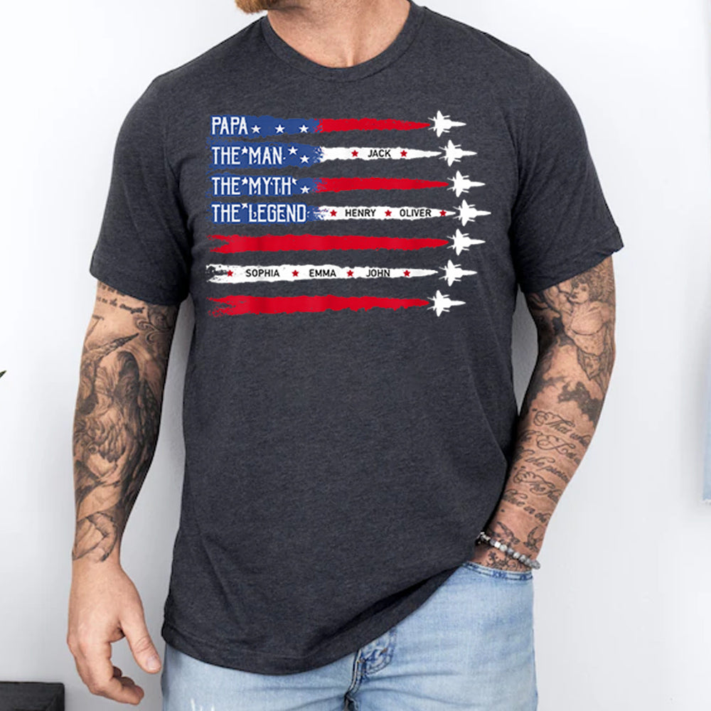 Father's Day - Custom Legend Husband Dad Papa 4th Of July Shirt