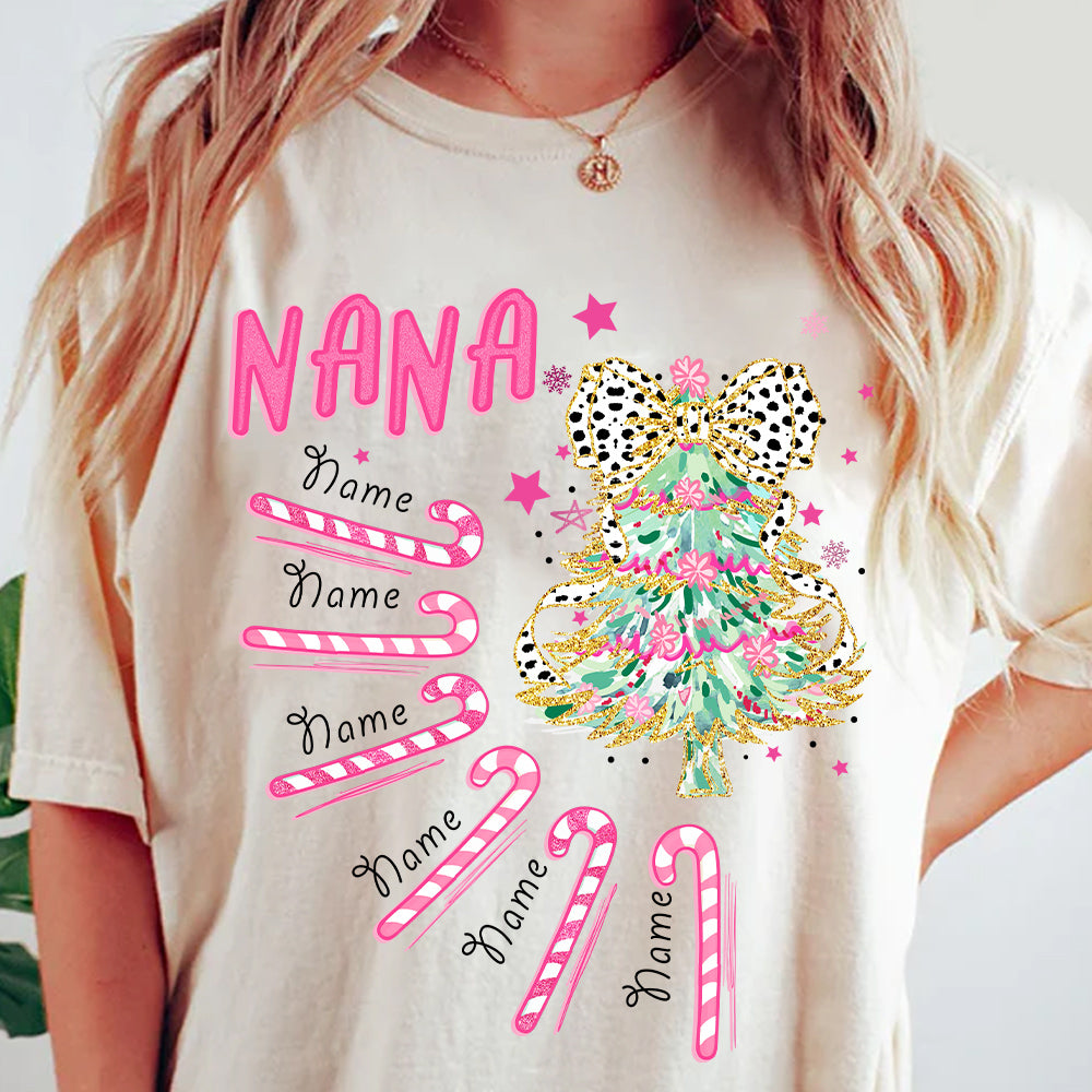 Nana Candy Cane Winter Personalized Christmas Shirt Gift - Family Best Gifts For Christmas NA04 Nh00