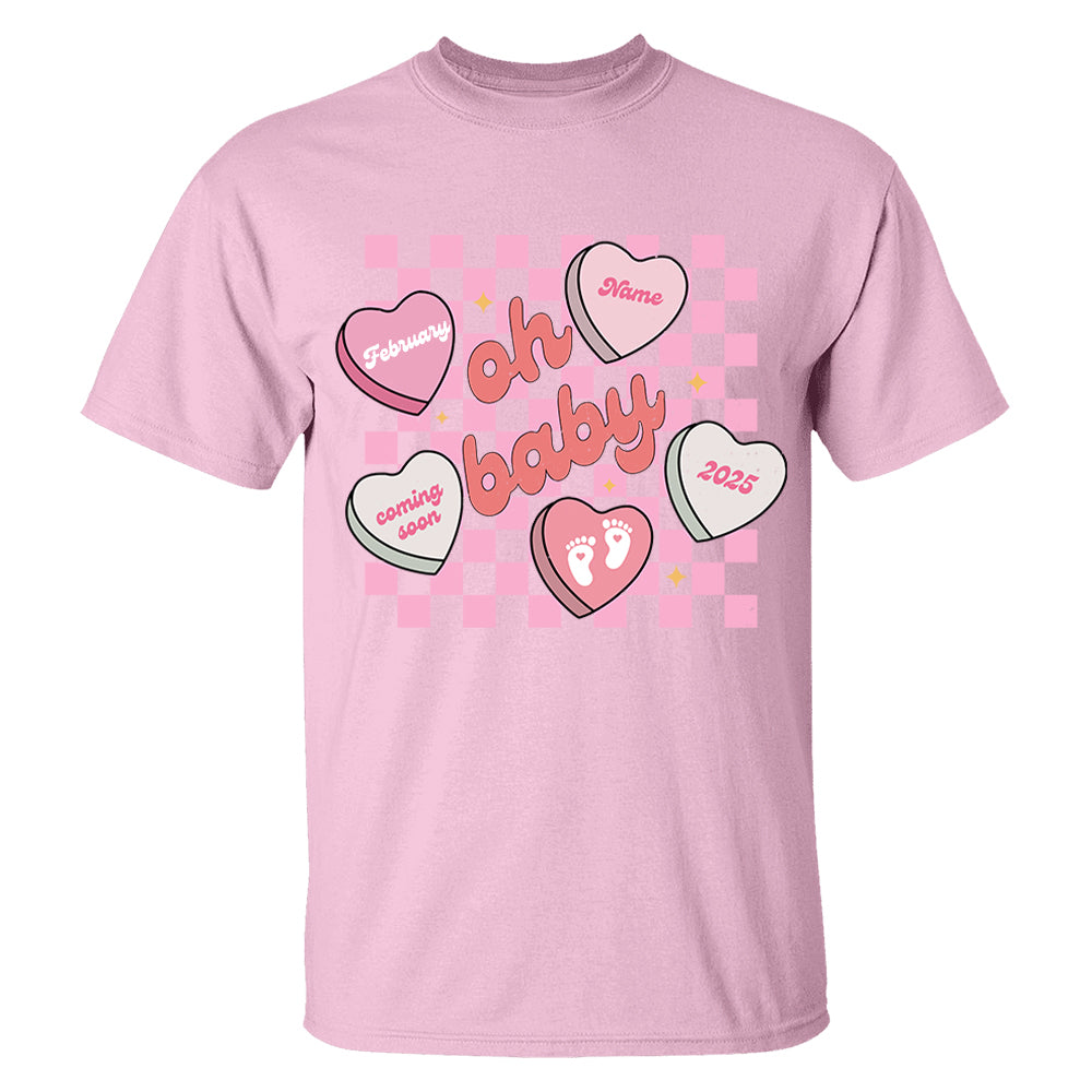 Custom Valentines Day Sweatshirt Pregnancy Announcement Gift, Valentines Day Baby Reveal Sweater, Pregnant Maternity Announcement Crewneck For Mom Tu20