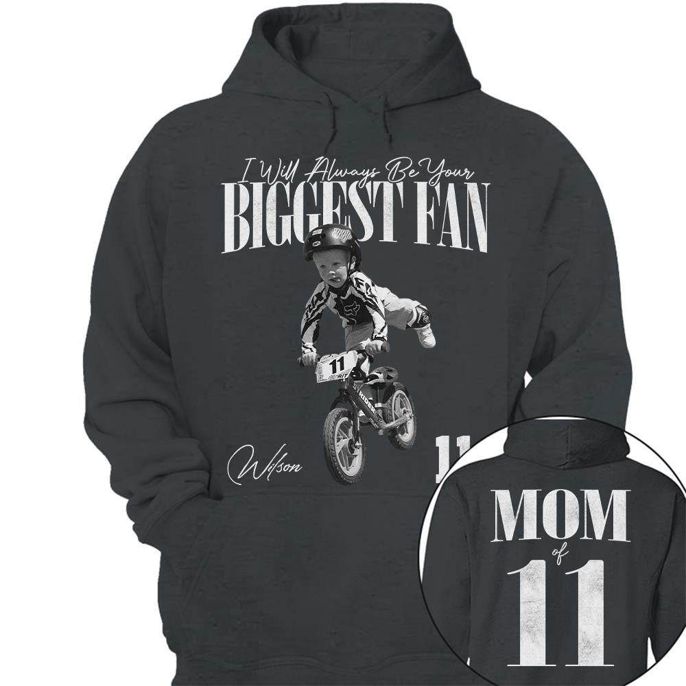 I'll Always Be Your Biggest Fan - Custom Photo - Personalized Shirt Balance Bike Racing Lovers NA04 Hv01