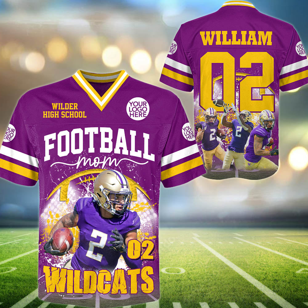 Custom Photos Football Jersey Shirt - Football Mom Family Shirt NA04 Pt99