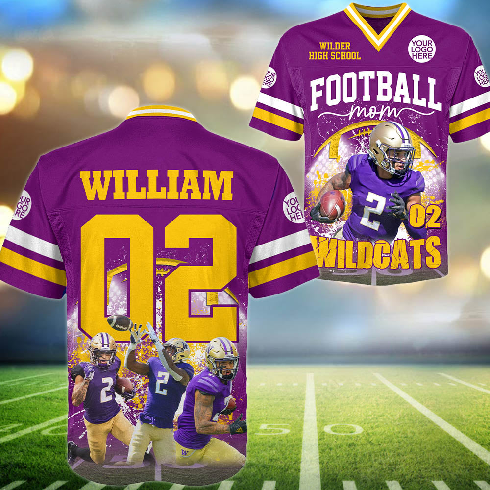 Custom Photos Football Jersey Shirt - Football Mom Family Shirt NA04 Pt99