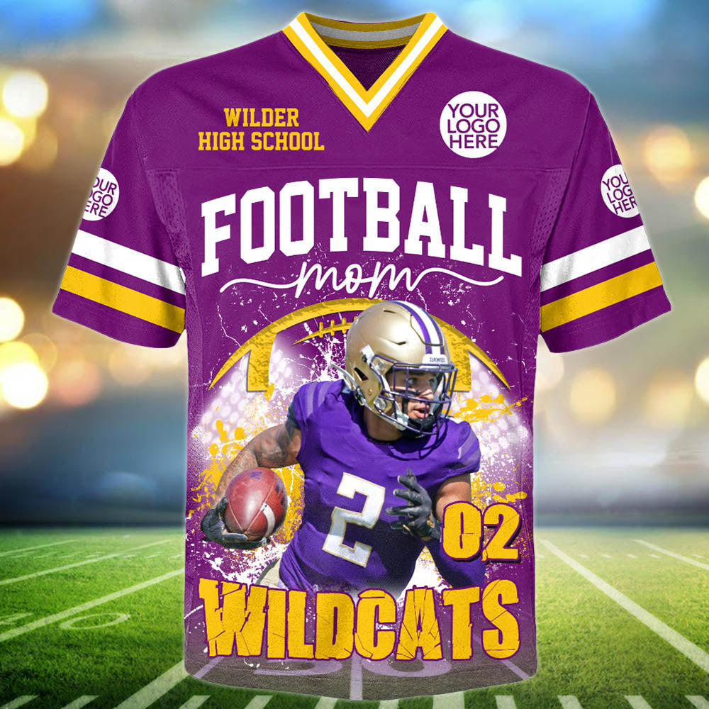 Custom Photos Football Jersey Shirt - Football Mom Family Shirt NA04 Pt99