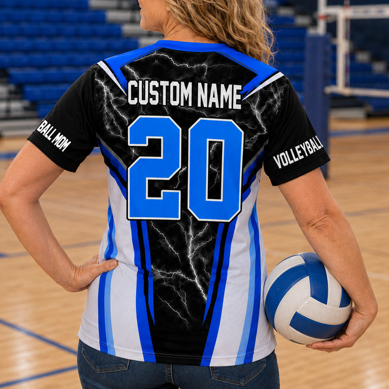 Personalized Volleyball Mom Shirt, I’ll Always Be Your Biggest Fan, Custom Photo Player, Name & Number All Over Print Game Day Shirt for Mom Grandma Family T24