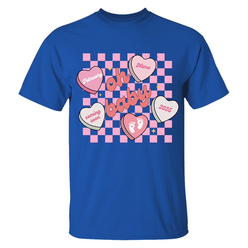 Custom Valentines Day Sweatshirt Pregnancy Announcement Gift, Valentines Day Baby Reveal Sweater, Pregnant Maternity Announcement Crewneck For Mom Tu20