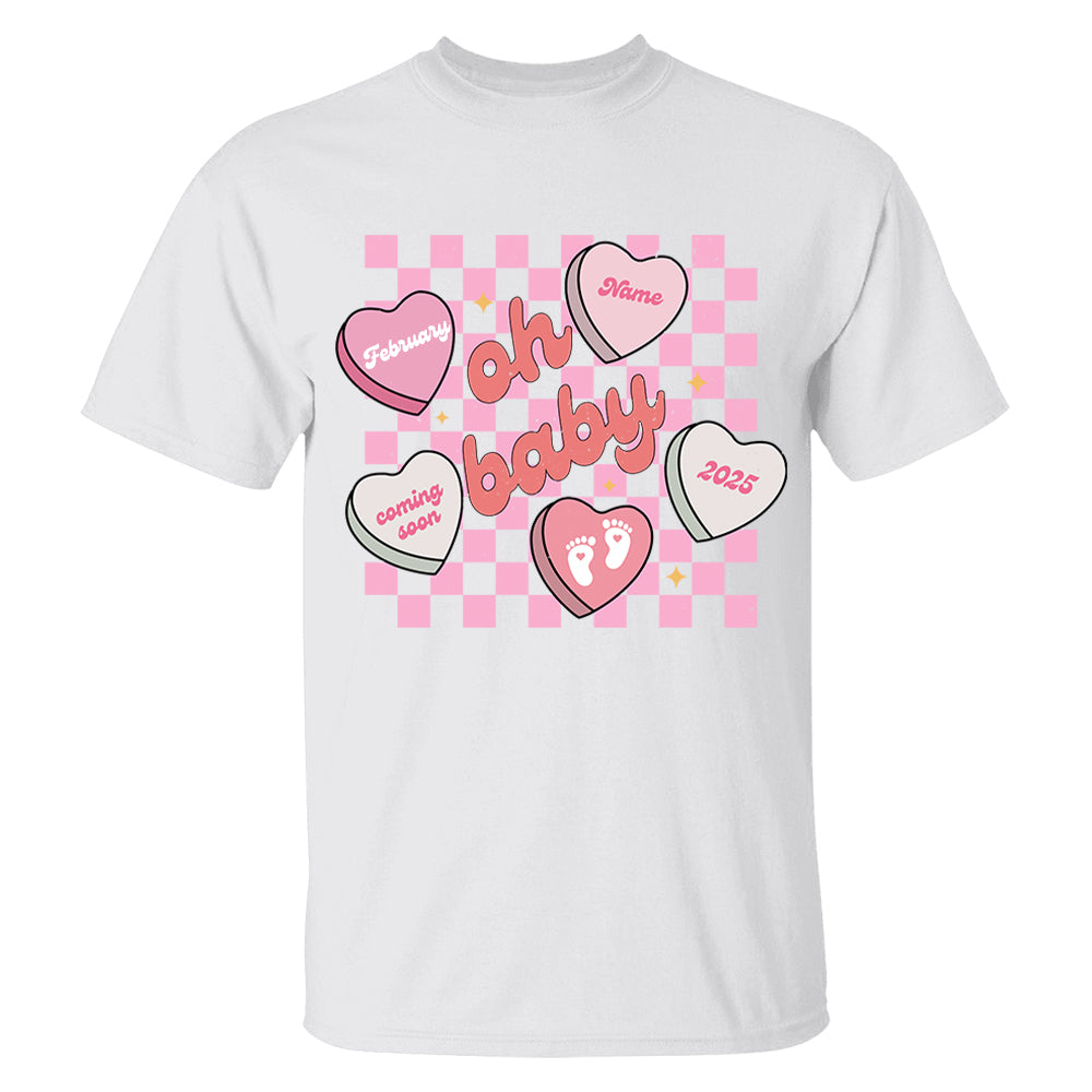 Custom Valentines Day Sweatshirt Pregnancy Announcement Gift, Valentines Day Baby Reveal Sweater, Pregnant Maternity Announcement Crewneck For Mom Tu20