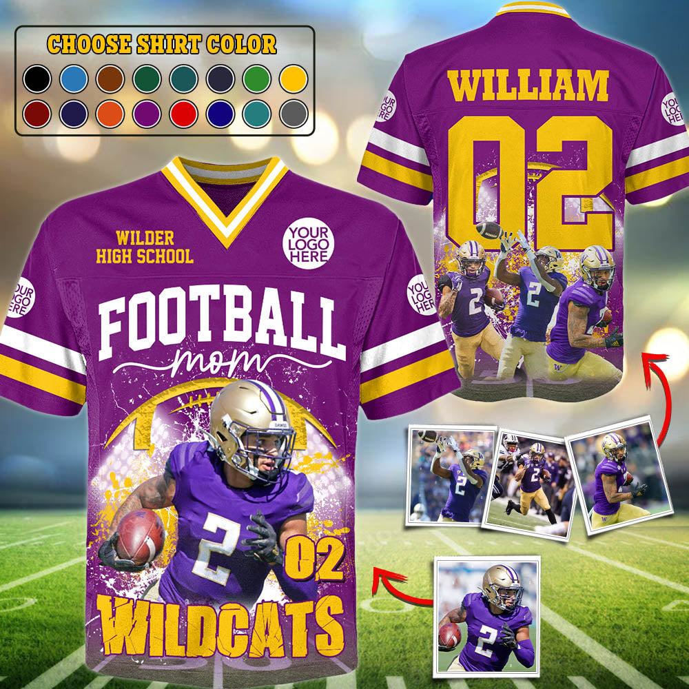 Custom Photos Football Jersey Shirt - Football Mom Family Shirt NA04 Pt99