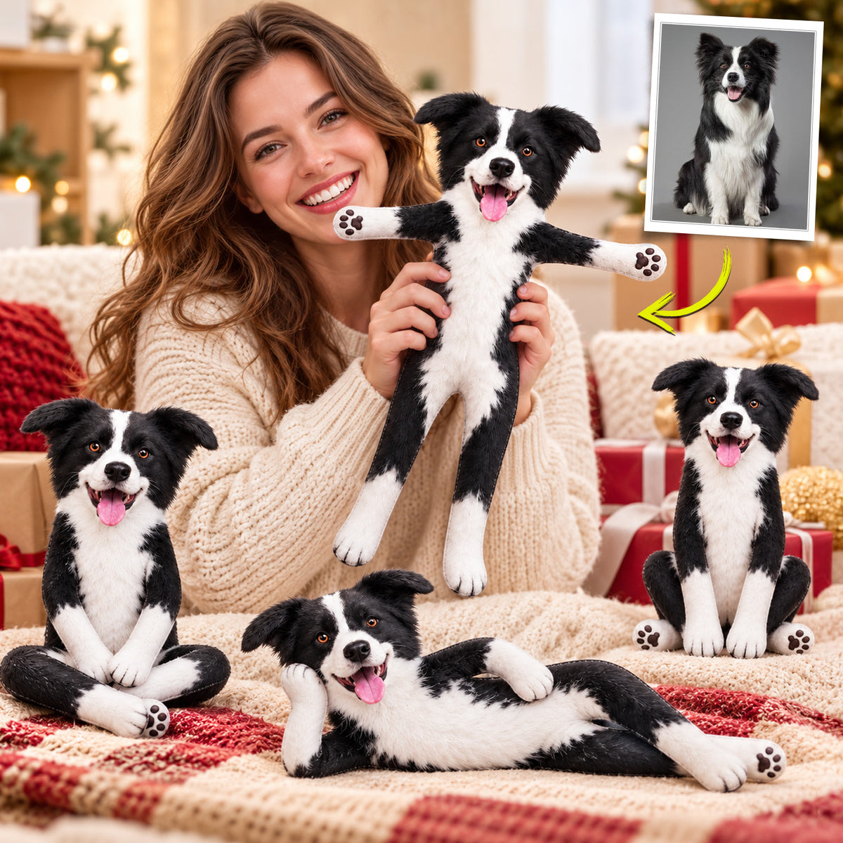 Personalized Photo Pet Squishy Toy Poseable Plush Doll, Funny Gift For Dog Mom, Dad, Cat Lover T1807 Hv01
