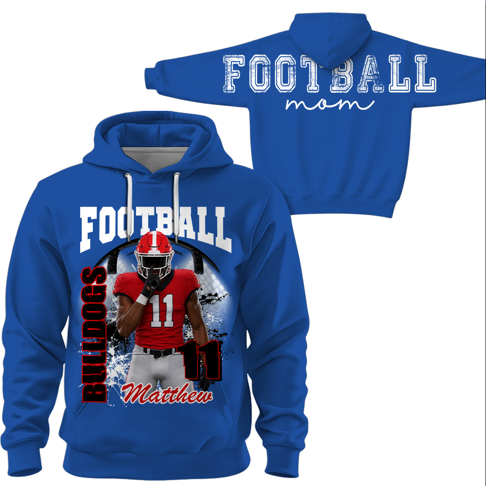 Custom Football Mom Sweatshirt,   Game Day Football Mom, Sports Mom Gift L0411 Hv01