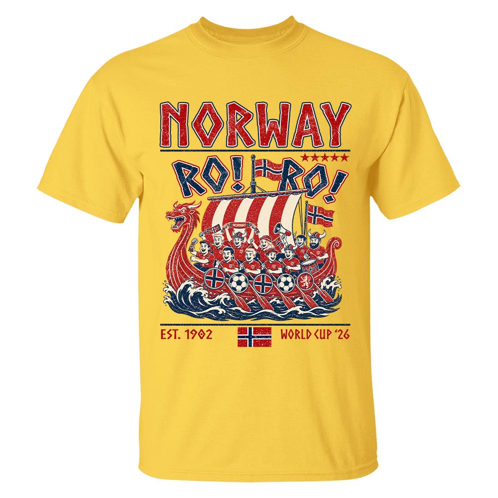 Ro Ro Norway Soccer Shirt – Viking Ship Soccer Fan Tee - Norway Team Soccer 2026 Hv01