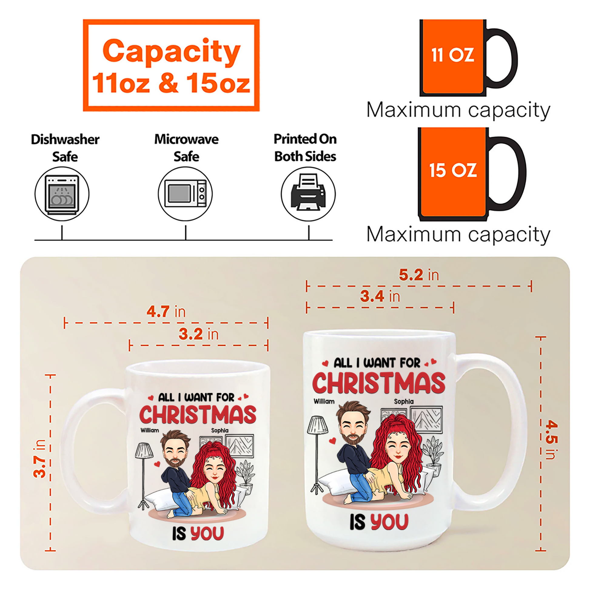 All I Want For Christmas Is You Personalized Custom Mug - Christmas Gift For Couple, Husband Wife, Anniversary Pa00