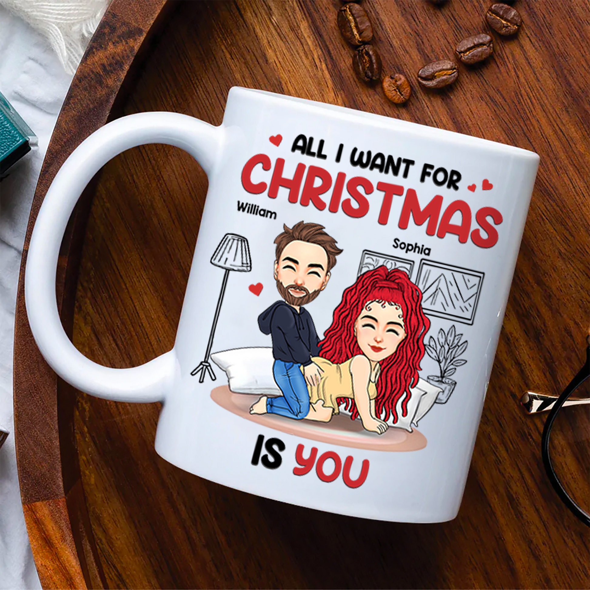 All I Want For Christmas Is You Personalized Custom Mug - Christmas Gift For Couple, Husband Wife, Anniversary Pa00