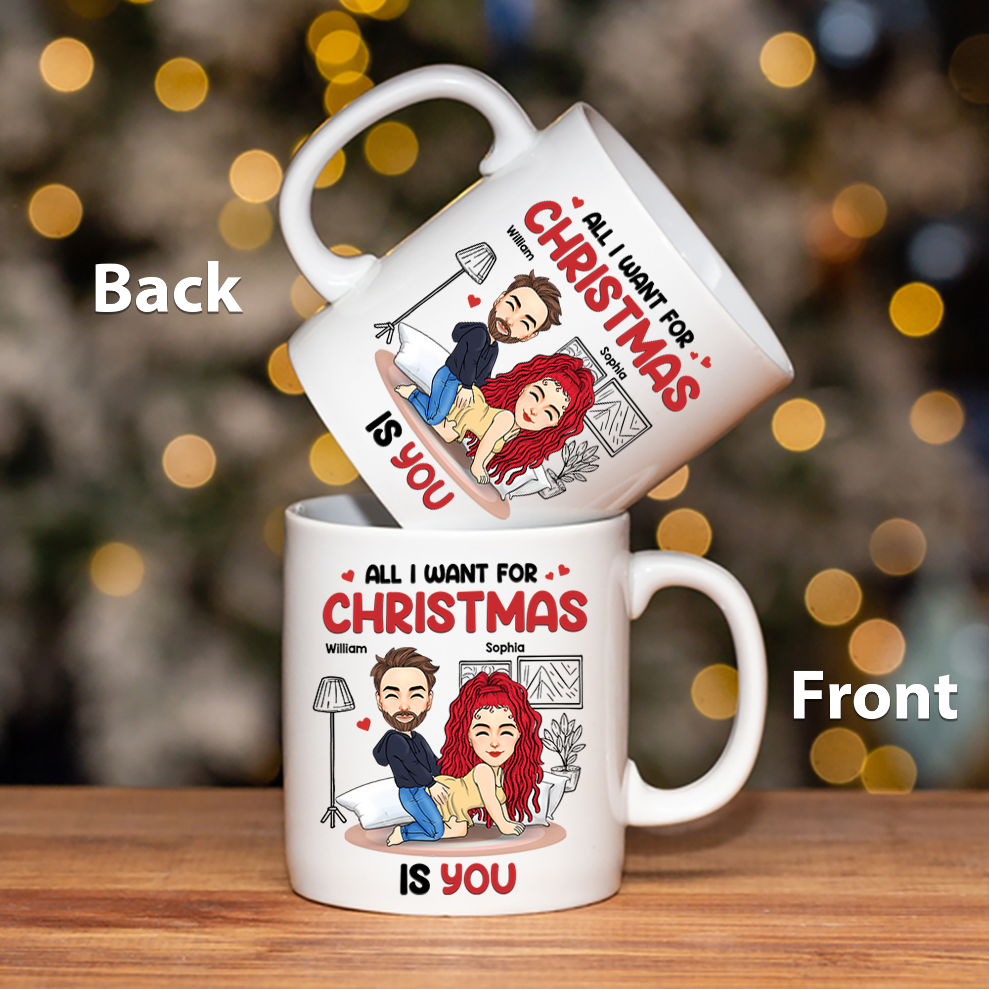 All I Want For Christmas Is You Personalized Custom Mug - Christmas Gift For Couple, Husband Wife, Anniversary Pa00