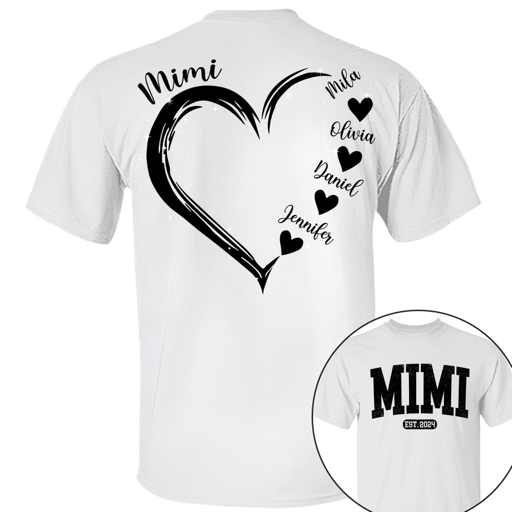 Personalized Mom Est Grandma Est Heart Grandkids For Grandma