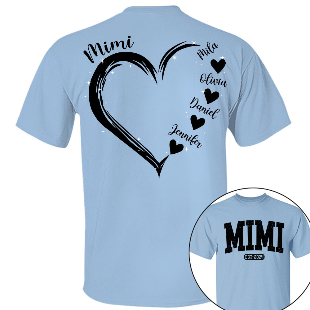 Personalized Mom Est Grandma Est Heart Grandkids For Grandma